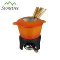 FDA certificated enamel cast iron cheese pot /cheese fondue